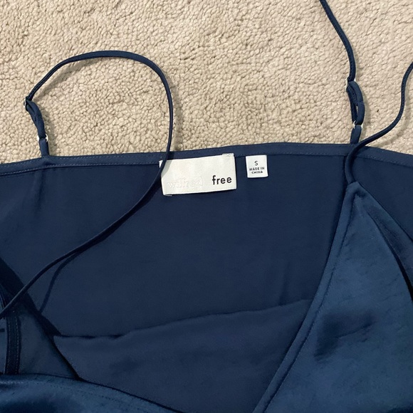 Aritzia Silk Blue Dress - Picture 3 of 4